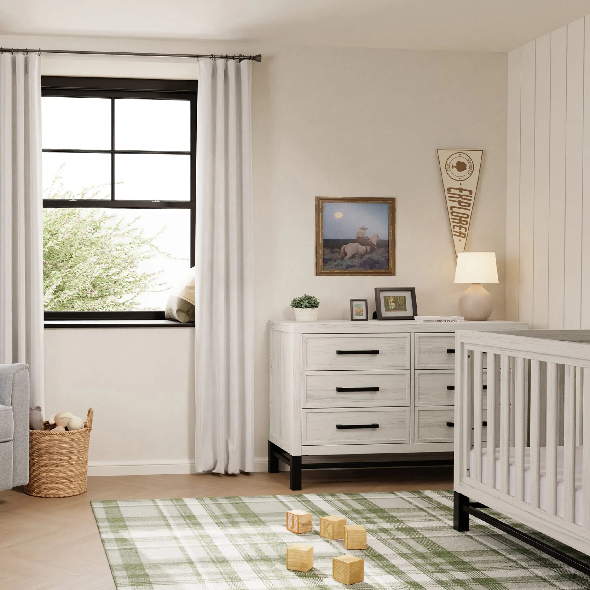 Franklin et Ben Cribs & Mattresses|Cribs & Mattresses>Newbern 4-in-1 Convertible Crib - White Driftwood