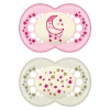 Mam Baby Pacifiers & Clips|Pacifiers & Clips>Night Orthodontic Pacifier 6m+ (2) - Pink Glow in the Dark