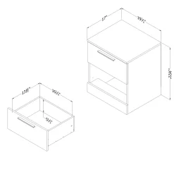 South Shore Nightstand - Step One Essential Bleached Oak