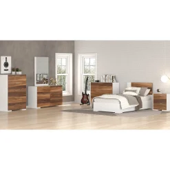 Meuble Meq Nightstand - White Walnut