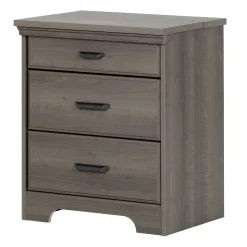 South Shore Nightstands>Nightstand Charging Station - Versa Gray Maple