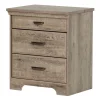South Shore Nightstand Charging Station - Versa Weathered Oak