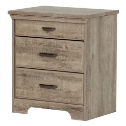 South Shore Nightstand Charging Station - Versa Weathered Oak