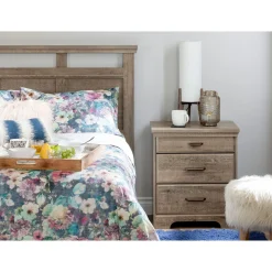 South Shore Nightstand Charging Station - Versa Weathered Oak