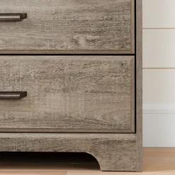 South Shore Nightstand Charging Station - Versa Weathered Oak