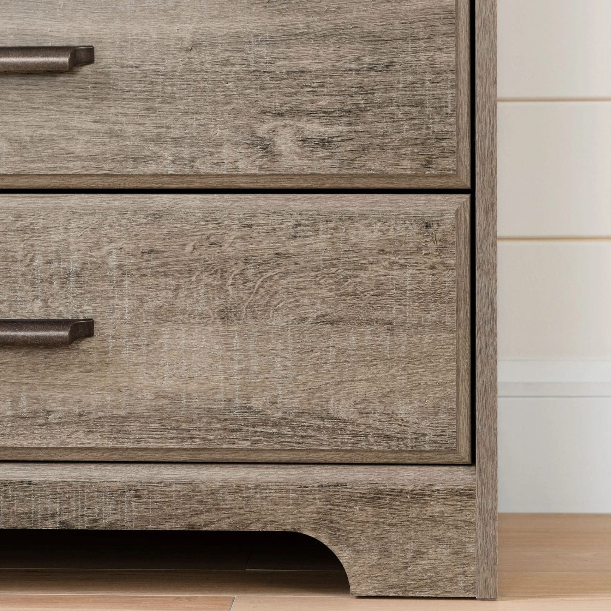 South Shore Nightstand Charging Station - Versa Weathered Oak