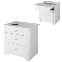 South Shore Nightstand Charging Station - Vito Pure White