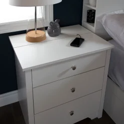 South Shore Nightstand Charging Station - Vito Pure White