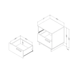 South Shore Nightstand with 2 Drawers - Cavalleri Nordik Oak