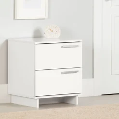 South Shore Nightstands>Nightstand with 2 Drawers - Cavalleri Pure White