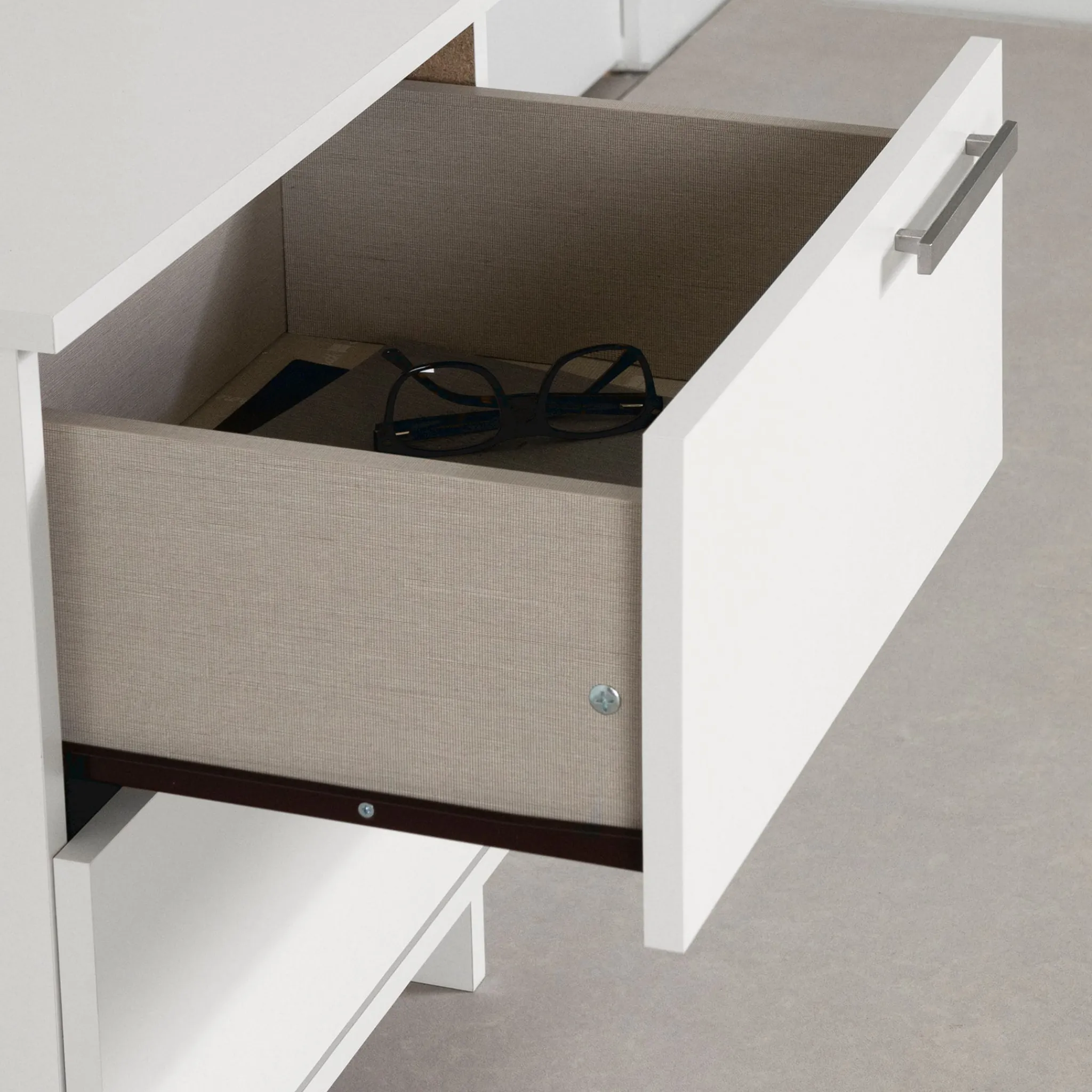South Shore Nightstands>Nightstand with 2 Drawers - Cavalleri Pure White