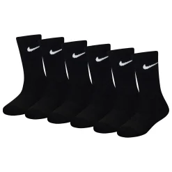 Kids/BOY Nike Crew Socks (6) Sizes 7e-10e