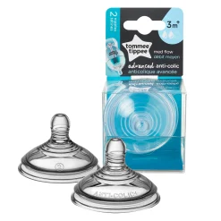 Tommee Tippee Nipples Anti Colic Med Flow 3months+ (2)