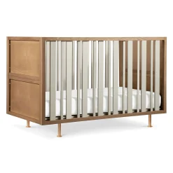 Nursery Works Novella Crib with Toddler Bed Conversion Kit - Stained Ash / Ivory