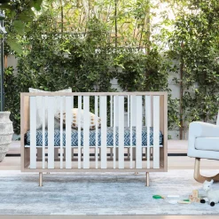 Nursery Works Novella Crib with Toddler Bed Conversion Kit - Stained Ash / Ivory