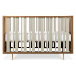 Nursery Works Novella Crib with Toddler Bed Conversion Kit - Stained Ash / Ivory