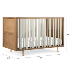 Nursery Works Novella Crib with Toddler Bed Conversion Kit - Stained Ash / Ivory