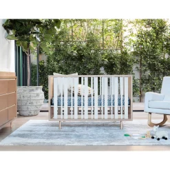 Nursery Works Novella Crib with Toddler Bed Conversion Kit - Stained Ash / Ivory