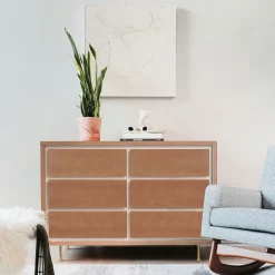 Nursery Works Novella 6-Drawer Dresser - Stained Ash / Ivory Finish