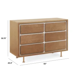 Nursery Works Novella 6-Drawer Dresser - Stained Ash / Ivory Finish