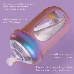 Boon Nursh Silicone Bottle 8oz (3) - Metallic Colors