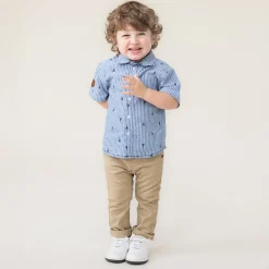 BOY Nano Tops>Ocean Striped Shirt 6-24m