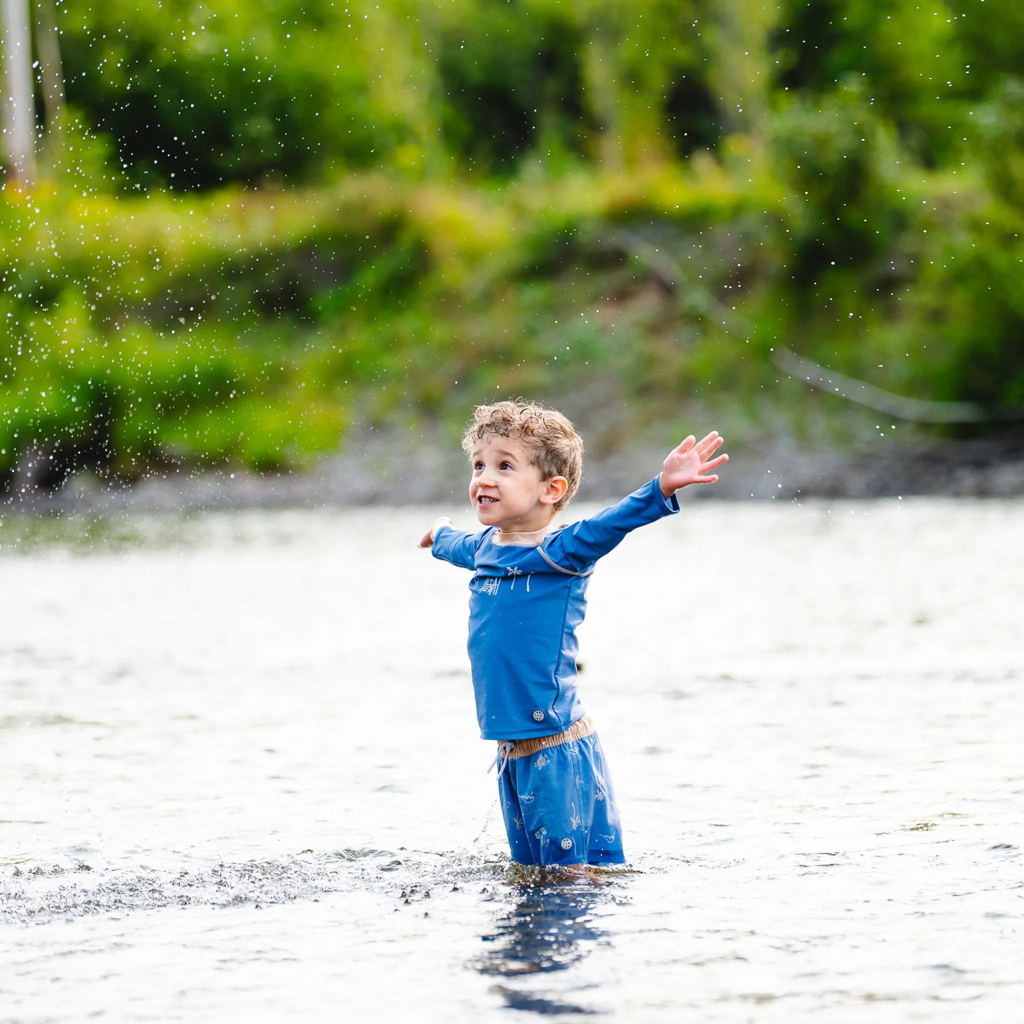 Kids/BOY Calikids Swimsuits>Ocean Uv Rashguard 2-9
