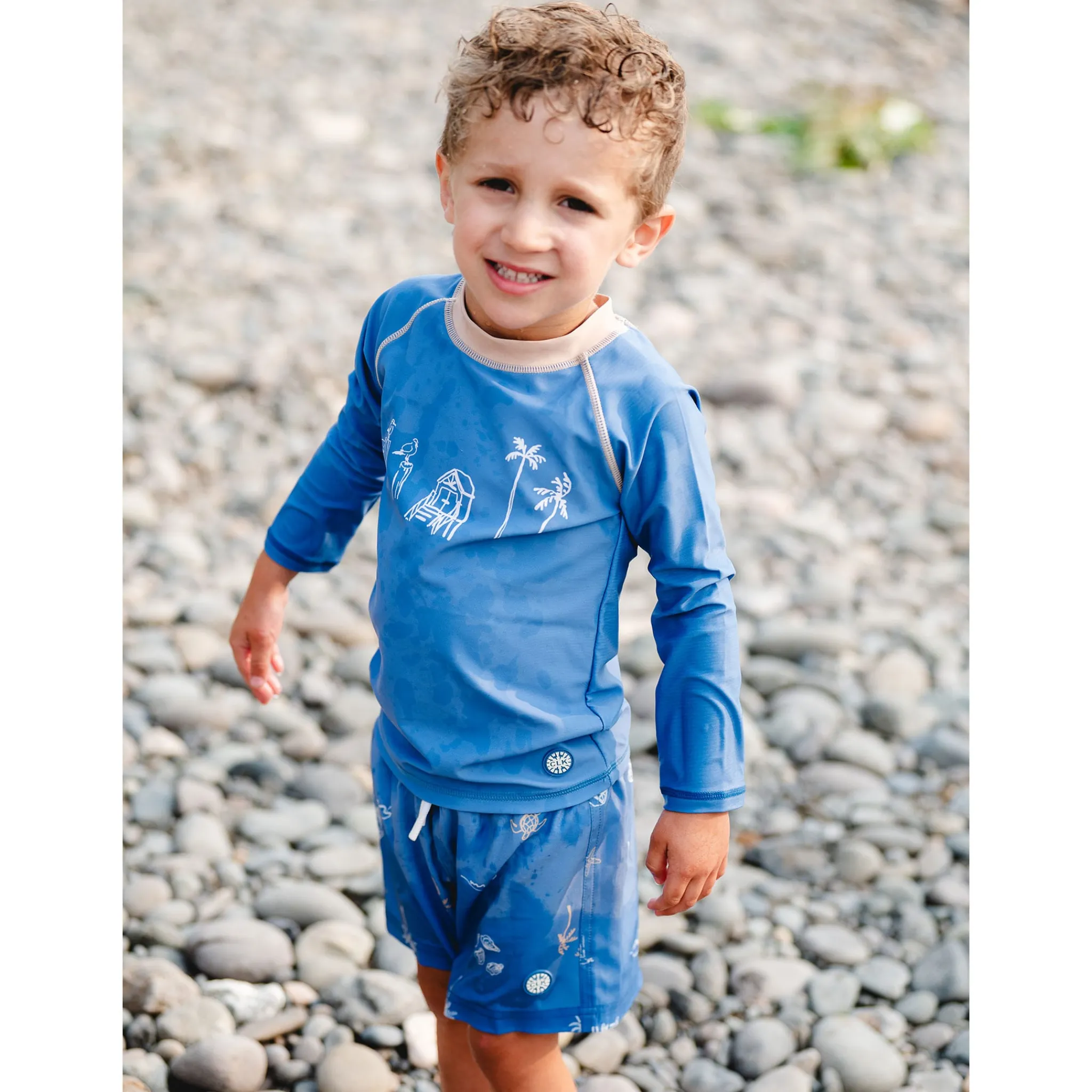 Kids/BOY Calikids Swimsuits>Ocean Uv Rashguard 2-9