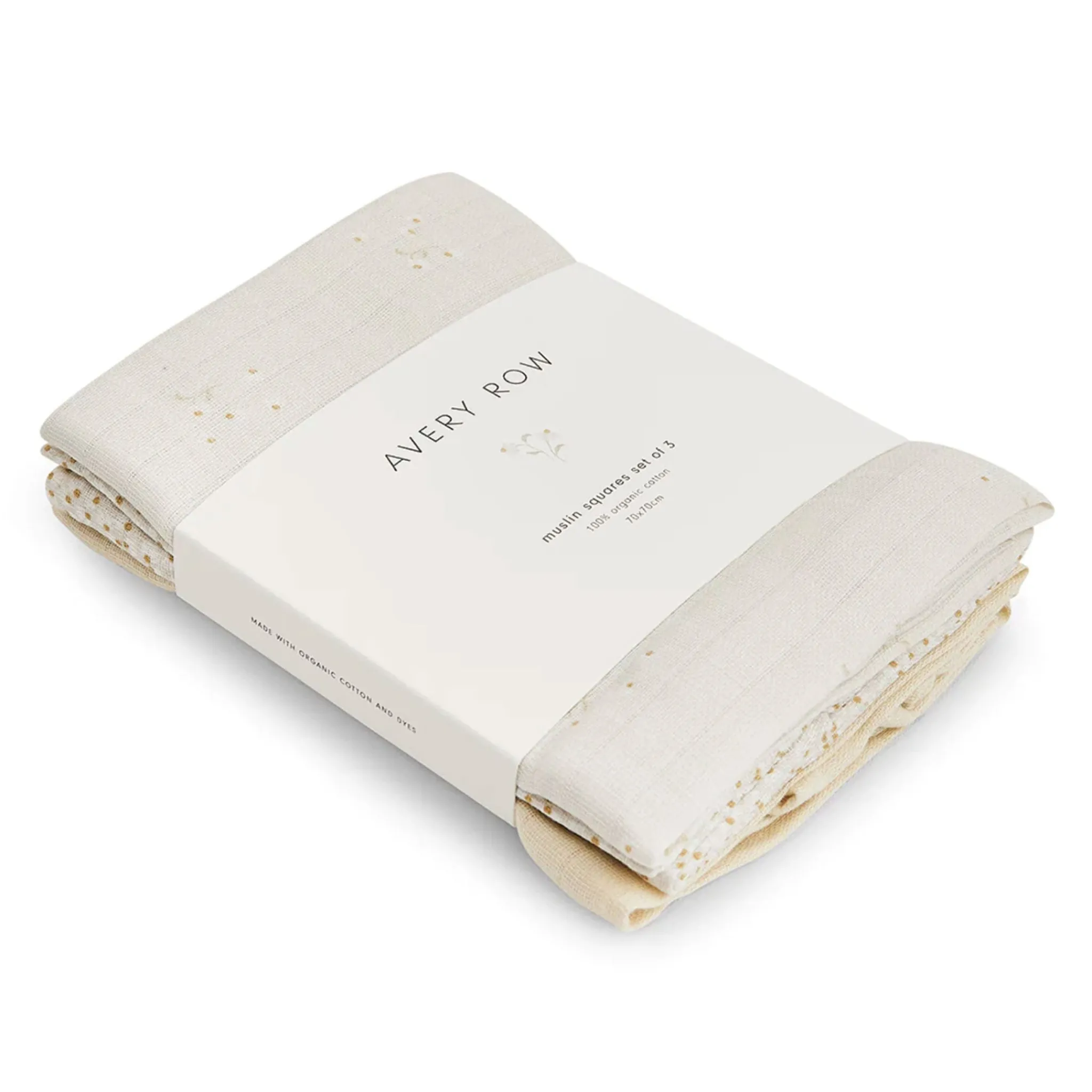Kids Avery Row Organic Baby Muslin Blanket Set of 3 - Wild Chamomile