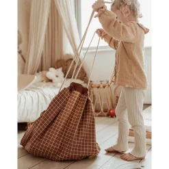 Play N Go Organic Grid Brown Storage Bag