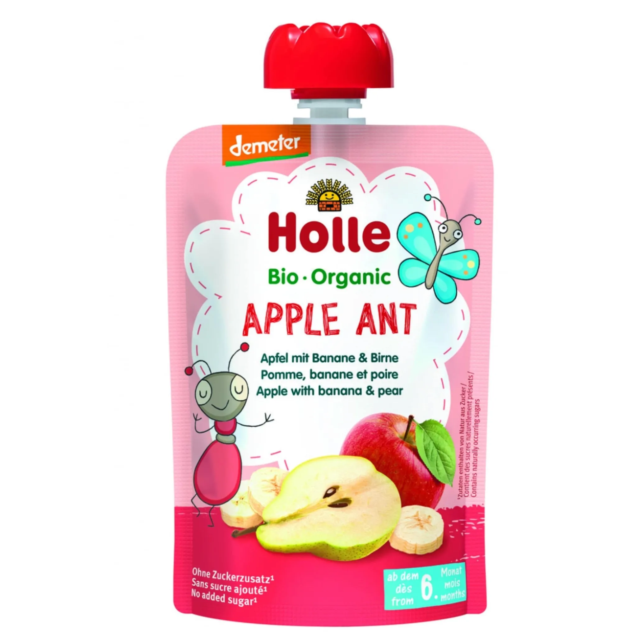 Holle Organic Pouch - Apple Ant - Apple with Banana & Pear (from 6 months)