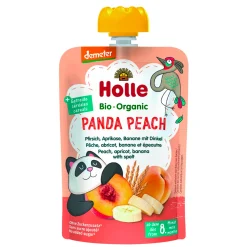 Holle Organic Pouch - Panda Peach - Peach, Apricot, Banana with Spelt (from 8 months)