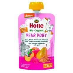 Holle Organic Pouch - Pear Pony - Pear, Peach, Raspberries with Spelt (from 8 months)