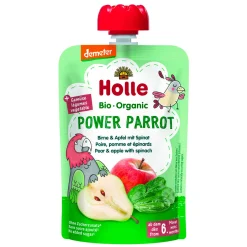 Holle Baby Food & Snacks>Organic Pouch - Power Parrot - Pear with Apple & Spinach (from 6 months)