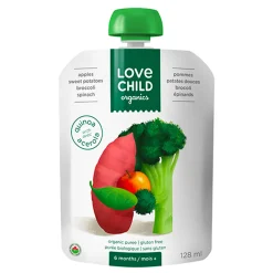 Love Child Organics Baby Food & Snacks>Organic Puree - Superblends - Apples, Sweet Potatoes, Broccoli and Spinach ( From 6 months )