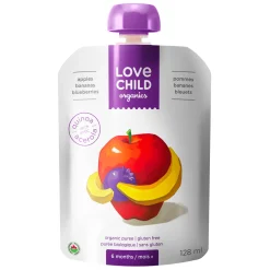 Love Child Organics Baby Food & Snacks>Organic Puree - Apples, Bananas and Blueberries (From 6 months )