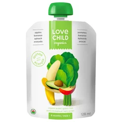 Love Child Organics Organic Puree - Superblends - Apples, Bananas, Spinach and Avocado (From 6 months )