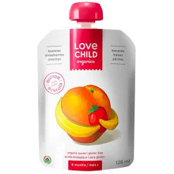 Love Child Organics Organic Puree - Superblends - Bananas, Strawberries and Peaches (From 6 months )
