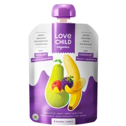 Love Child Organics Organic Puree- Power Yo'rridge- Pears, Bananas, Blackberries, Raspberries and Yogurt ( From 6 months )