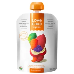 Love Child Organics Baby Food & Snacks>Organic Puree- Superblends - Apples, Sweet Potatoes, Carrots and Blueberries (From 6 months )