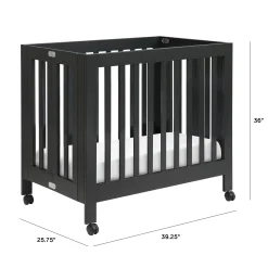 Babyletto Origami Mini Crib - Black Finish