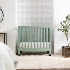 Babyletto Cribs & Mattresses|Cribs & Mattresses>Origami Mini Crib - Light Sage