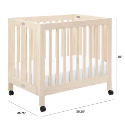 Babyletto Origami Mini Crib - Washed Natural