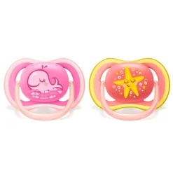 Philips Avent Pacifiers & Clips|Pacifiers & Clips>Orthodontic Pacifier 6-18m Ultra Air (2) - Pink