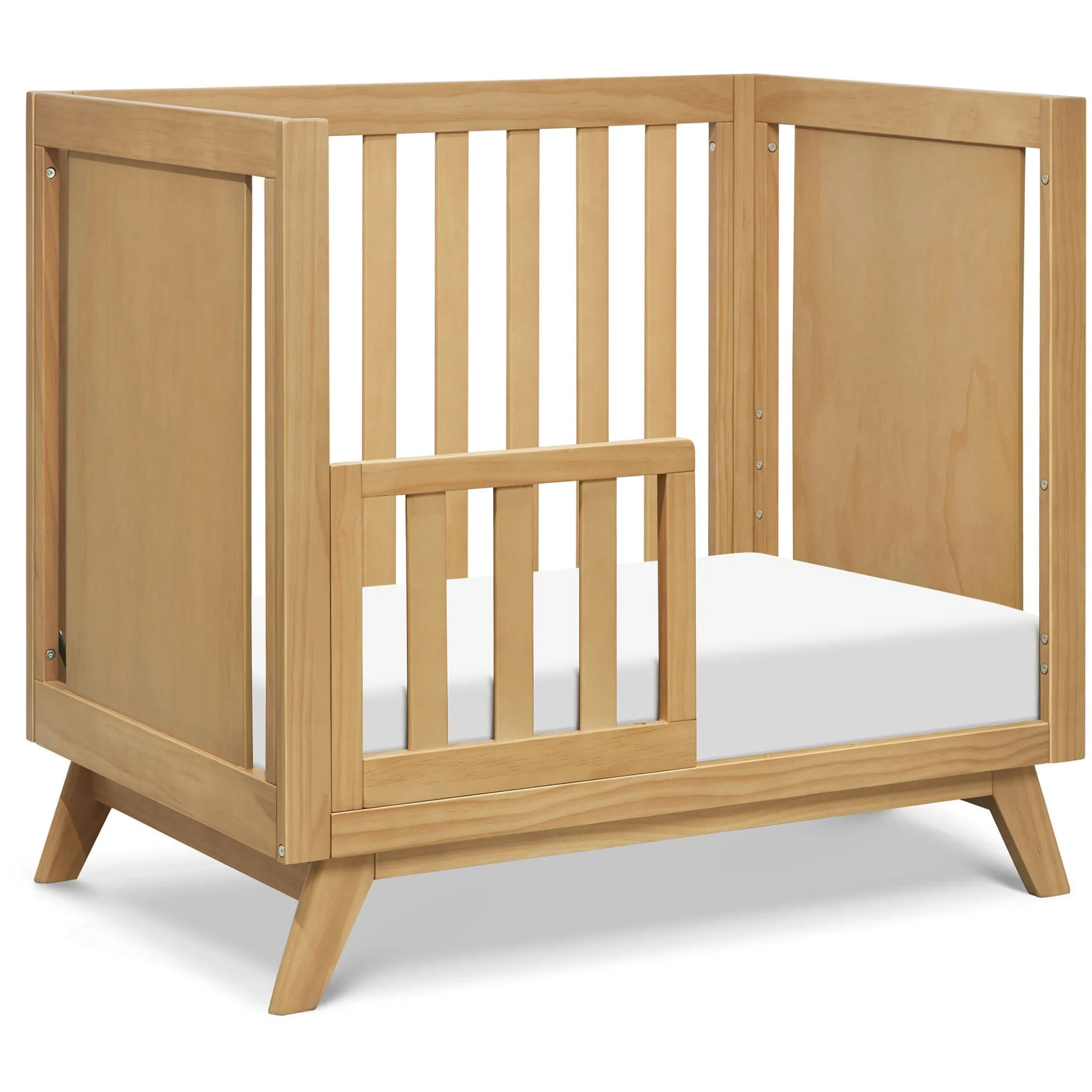 DaVinci Cribs & Mattresses|Cribs & Mattresses>Otto 3-in-1 Convertible Mini Crib with 4" Mattress - Honey
