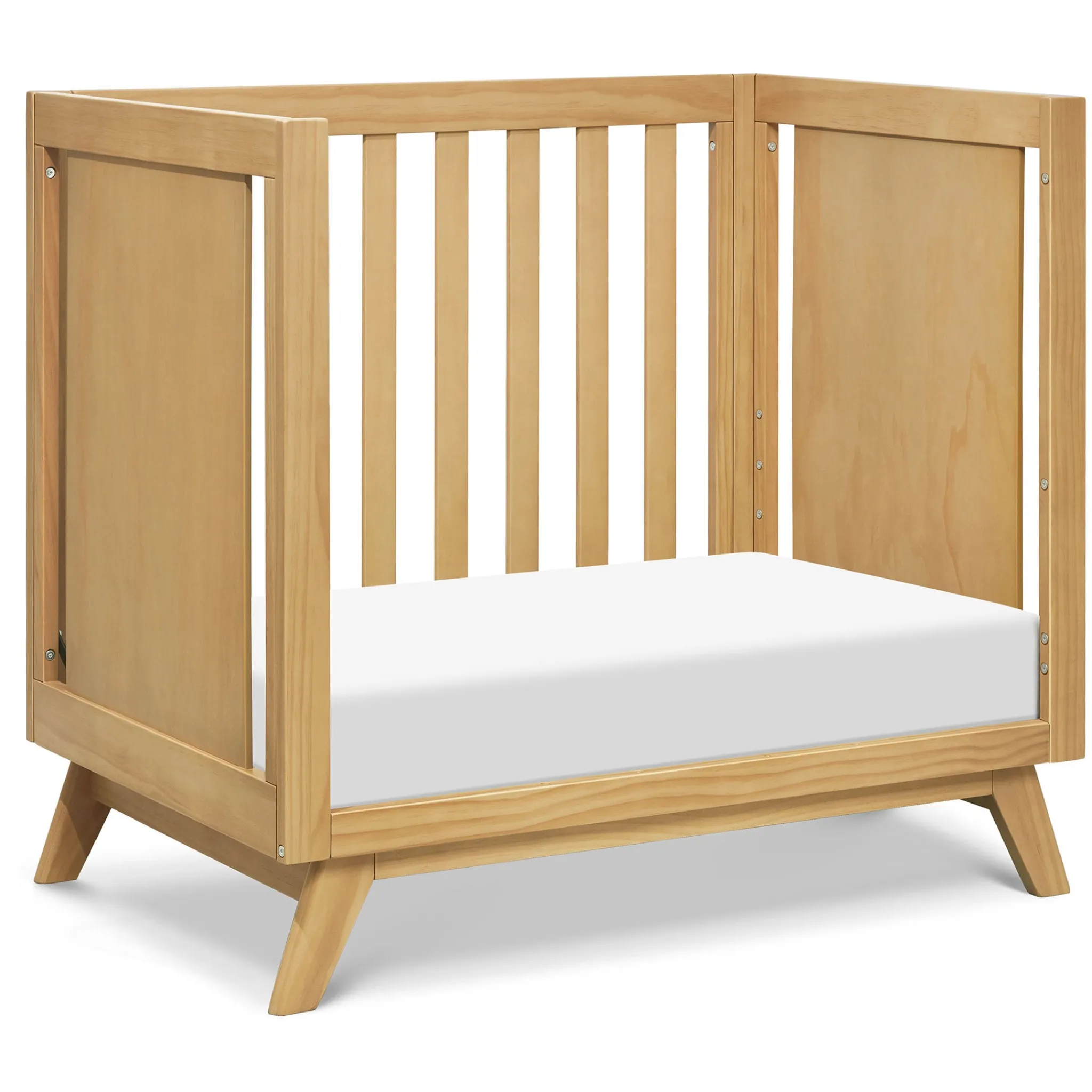DaVinci Cribs & Mattresses|Cribs & Mattresses>Otto 3-in-1 Convertible Mini Crib with 4" Mattress - Honey