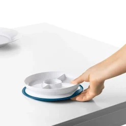 Kids Oxo Tot Stick and Stray Suction Divided Plate -Navy