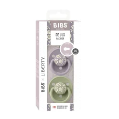 Bibs Pacifiers & Clips|Pacifiers & Clips>Pacifier (2) De Lux 0-36m - Liberty/Sage