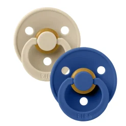 Bibs Pacifiers & Clips|Pacifiers & Clips>Pacifier (2) 0-6m - Vanilla/Cornflower (Size 1)