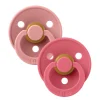 Bibs Pacifier (2) 0-6m - Dusty Pink/Coral (Size 1)